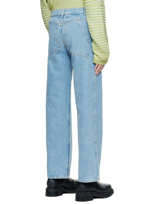 Eckhaus Latta Blue Wide-Leg Jeans