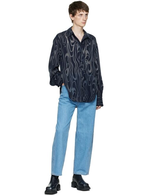 Eckhaus Latta Blue Baggy Jeans