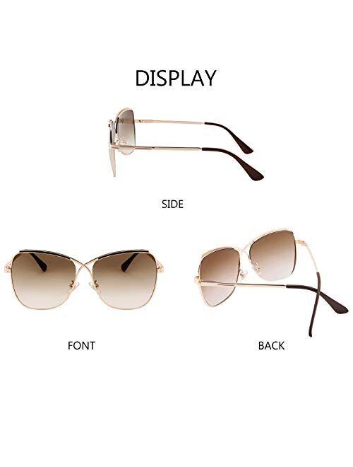 FEISEDY Womens Aviator Sunglasses Oversized Butterfly X Shape Design Cateye Cute Lady Sunglasses B2738