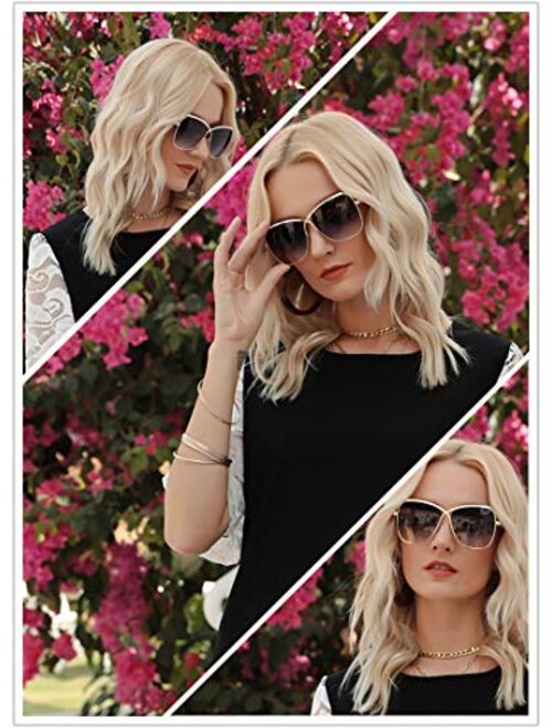 FEISEDY Womens Aviator Sunglasses Oversized Butterfly X Shape Design Cateye Cute Lady Sunglasses B2738