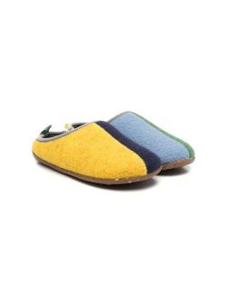 Kids colour-block panel design slippers