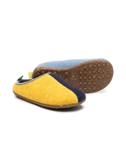 Camper Kids colour-block panel design slippers