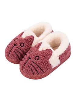 Kvbabby Girls House Slippers Kids Plush House Shoes Boys Warm Cartoon Slippers Cute Animal Winter Indoor Slipper