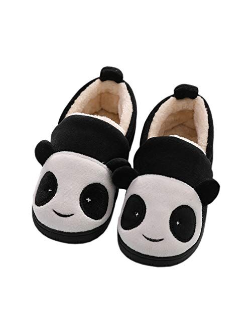 Kvbabby Girls House Slippers Kids Plush House Shoes Boys Warm Cartoon Slippers Cute Animal Winter Indoor Slipper