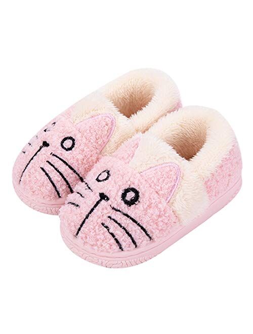 Kvbabby Girls House Slippers Kids Plush House Shoes Boys Warm Cartoon Slippers Cute Animal Winter Indoor Slipper