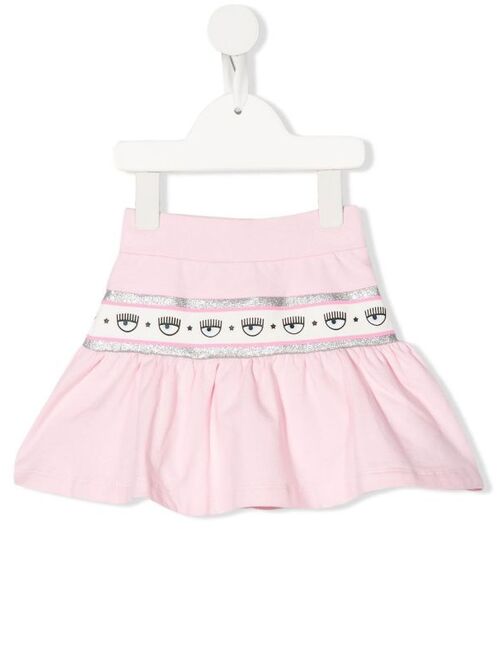 Chiara Ferragni Kids flared eye-waistband skirt