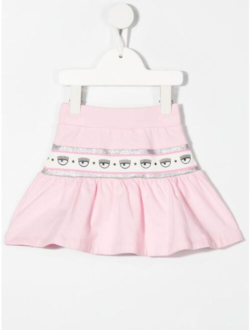 Chiara Ferragni Kids flared eye-waistband skirt