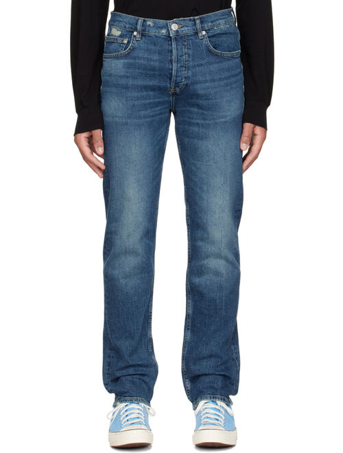 FRAME Blue Straight-Leg Jeans