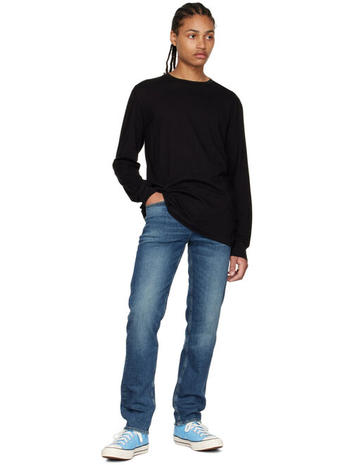 FRAME Blue Straight-Leg Jeans