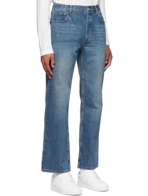 FRAME Blue Wide-Leg Jeans