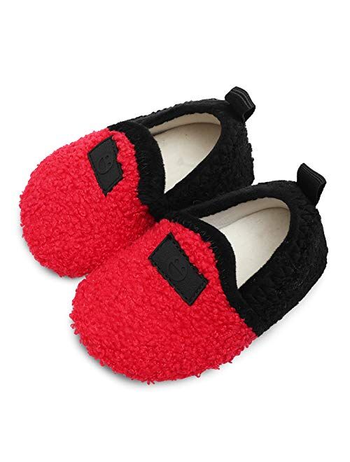 L-RUN Toddler Boys Girls House Slippers Indoor Home Shoes Warm Socks for Kids