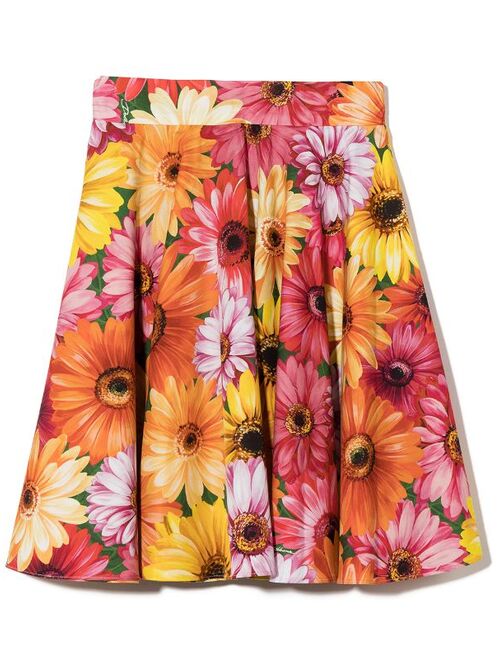 Dolce & Gabbana Kids floral-print A-line skirt