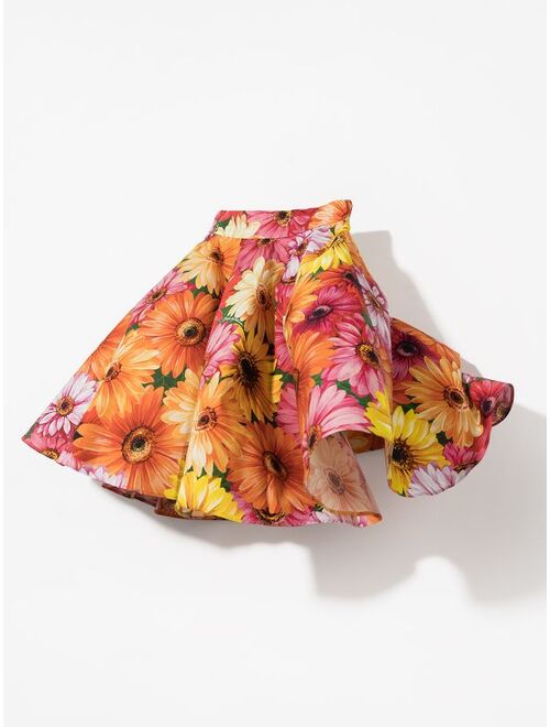 Dolce & Gabbana Kids floral-print A-line skirt