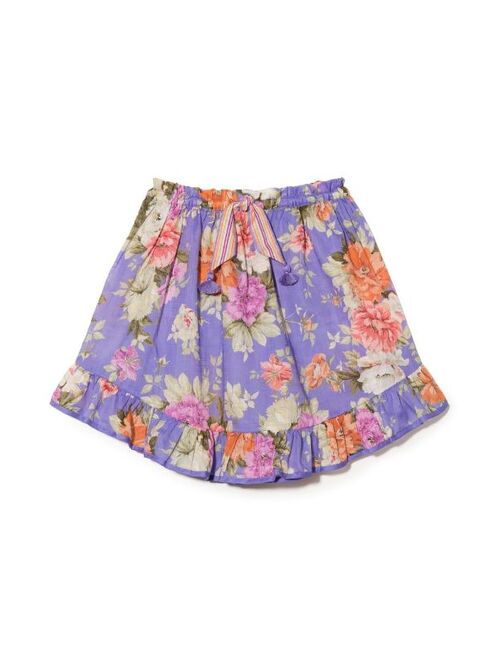 ZIMMERMANN Kids floral-print flared skirt