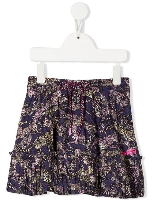 Kenzo Kids animal-print drawstring skirt