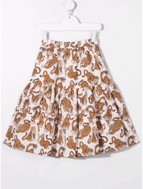 Kenzo Kids all-over tiger-print skirt