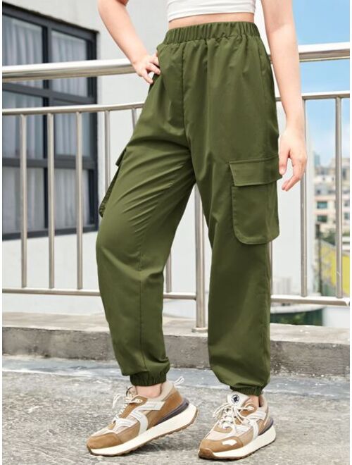 SHEIN Teen Girls High Waist Cargo Pants