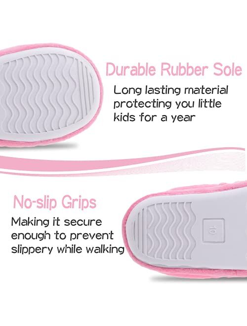 MIXIN Girls Slippers Mermaid Princess No-Slip Memory Foam Slippers Soft Rubber Sole House Shoes for Bedroom Indoor Outdoor (Toddler/Little/Big Kid)