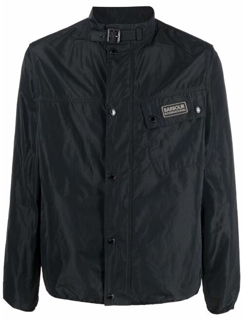 Barbour chest logo-patch windbreaker