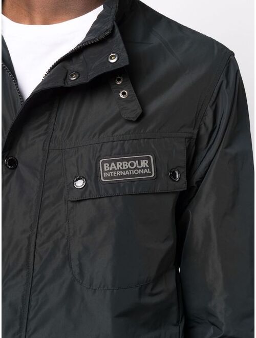 Barbour chest logo-patch windbreaker