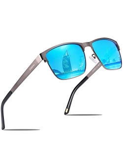 Carfia Metal Mens Sunglasses Polarized UV400 Protection for Driving Fishing Hiking Golf Everyday Use