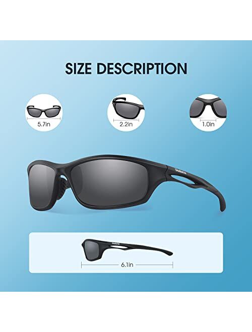 Duduma Polarized Sports Sunglasses for Men Women Running Cycling Fishing Golf Driving Shades Sun Glasses Tr90