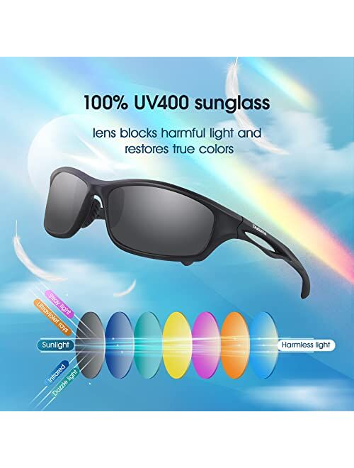 Duduma Polarized Sports Sunglasses for Men Women Running Cycling Fishing Golf Driving Shades Sun Glasses Tr90