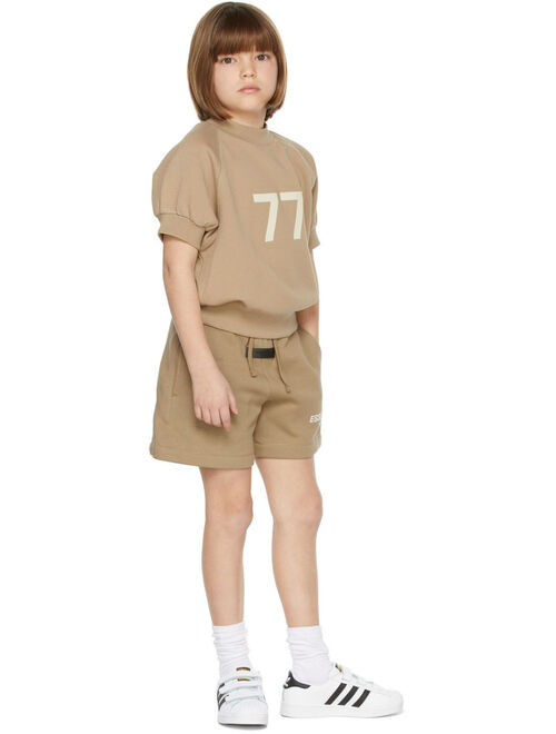 ESSENTIALS Kids Tan Fleece Shorts