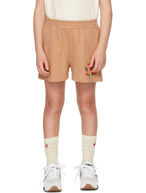 JELLYMALLOW Kids Brown Troublemaker Shorts