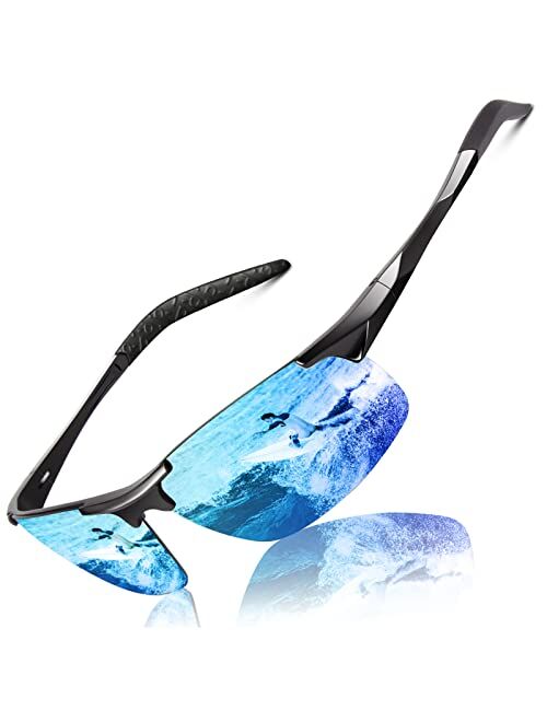 Linvo Polarized Sunglasses for Men UV Protection Ultralight Driving Cycling Fishing Sun Glasses with Zipper Case