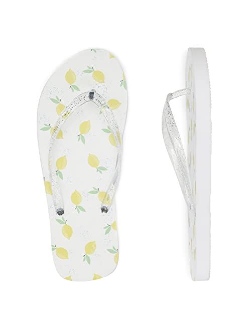 Ataiwee Girls Flip Flop Sandals - Kids Printed Slide Shoes for Little/Big Kid.