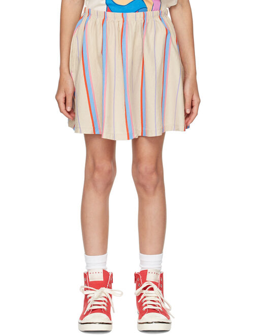 REPOSE AMS Kids Beige Stripe Skirt