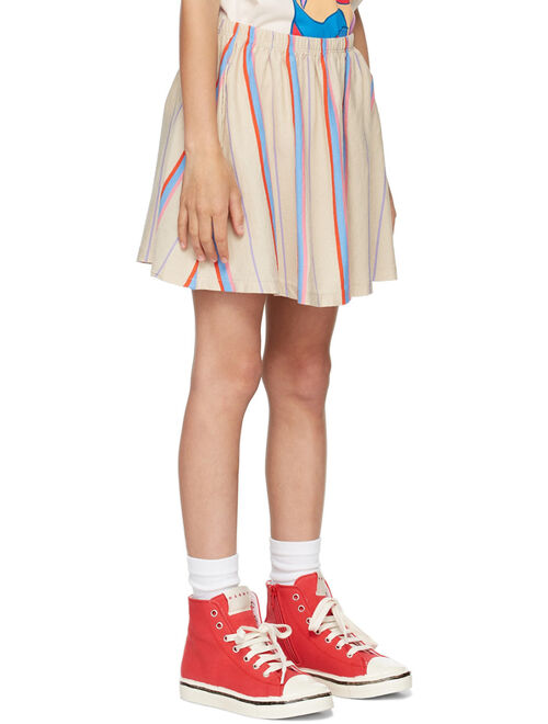 REPOSE AMS Kids Beige Stripe Skirt