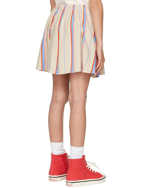 REPOSE AMS Kids Beige Stripe Skirt