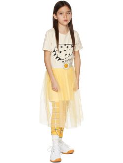 Kids Yellow 'M.Rodini' Flower Tulle Skirt