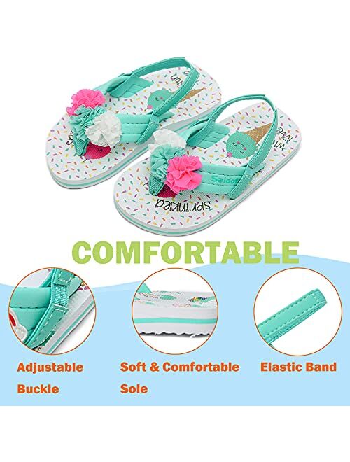 Saidoteto Kids Girls Slides Sandals Flip Flop Beach Shoes.