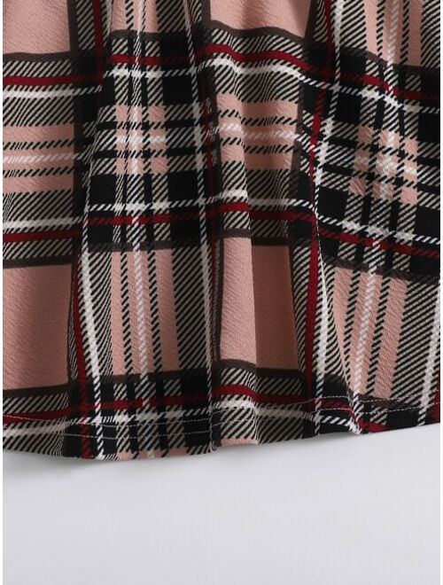 SHEIN Girls Plaid Skirt