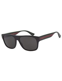 0341 Black Web Stripe Square POLARIZED Sunglasses