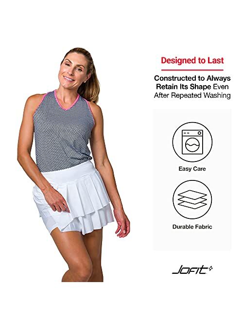 Jofit Apparel Womens Athletic Clothing Layered Pleat Skort for Golf & Tennis