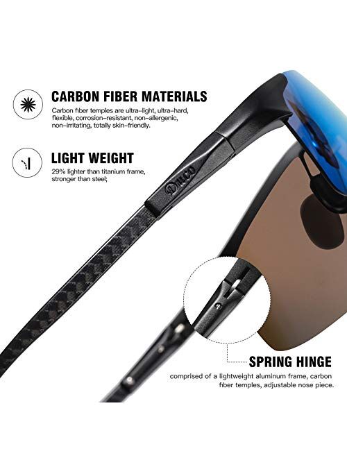 Duco Men's Sports Polarized Driving Carbon Fiber Sunglasses for Men UV400 Protection DC8277