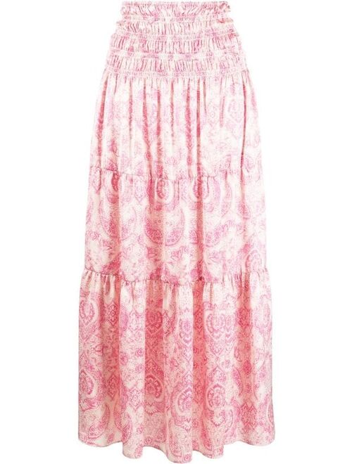 Maje paisley-print midi straight skirt