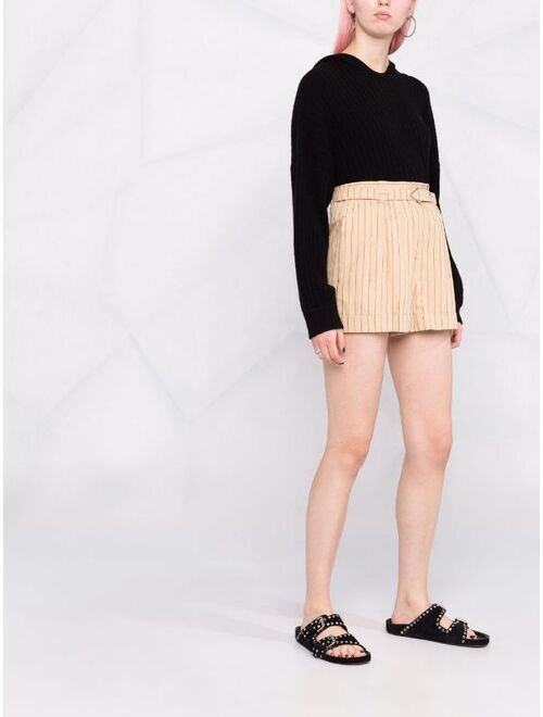 Maje cotton-blend pinstripe shorts