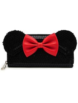 Disney Minnie Bow Sequin Wallet, Black, One Size