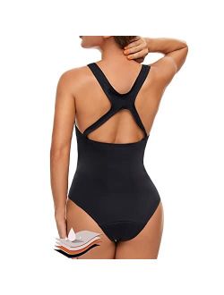 Mordlanka Period Swimwear One Piece Leakproof Swimsuit for Teen Girls Women