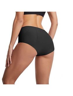 mmknlrm High Waisted Period Swimwear for Women Period Shorts Teens Menstrual Bikini Briefs Bottoms Bathing Suits for Girls