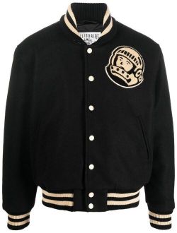 striped logo bomber-jacket