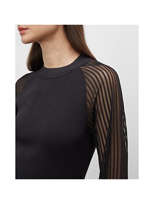 Club Monaco Women's Sheer Sleeve Sweater