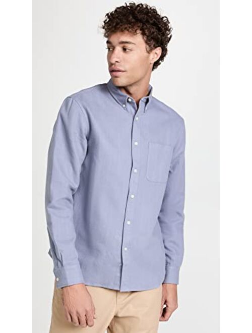 Club Monaco Men's Ls Bd Doubleface Shirt