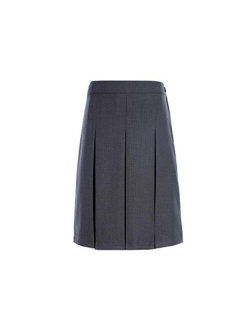 Solid Box Pleat Skirt, Kids School Uniform Clothes for Little & Big Girls