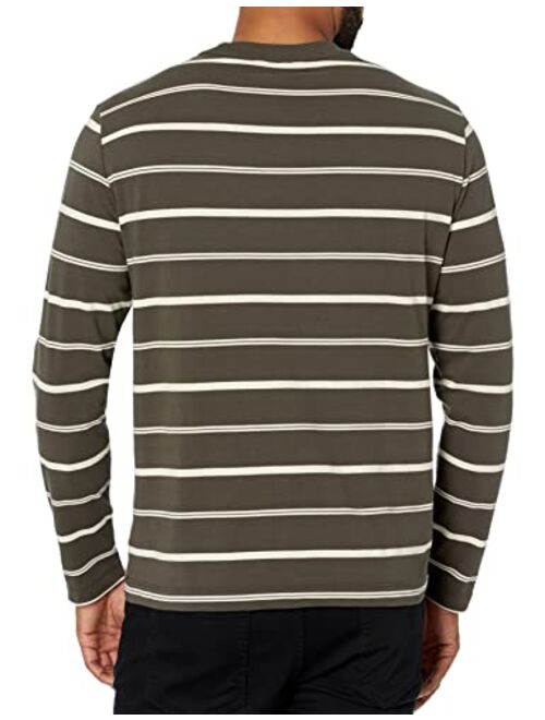 Club Monaco Men's Ls Thin Stripe Tee